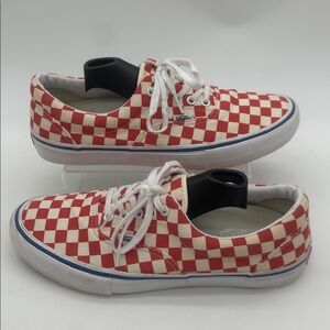 Vans Off The Wall UltraCush Low Mens Size 10.5 Red / Creme Check Sneakers 721454
